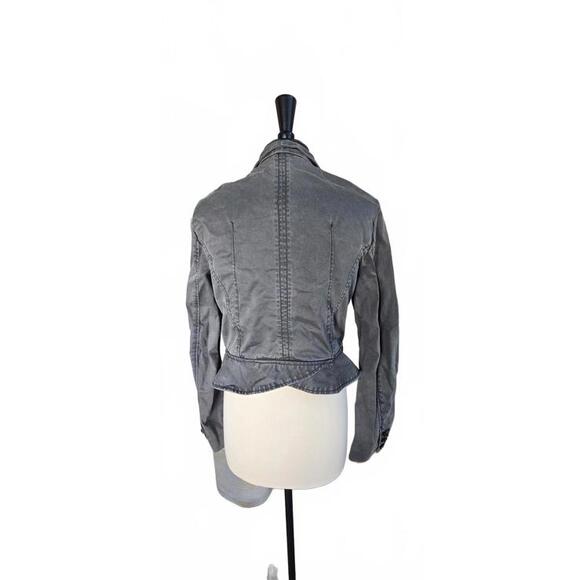 Free People - Gray Military Style Button-Up Jacket - Picture 2 of 8